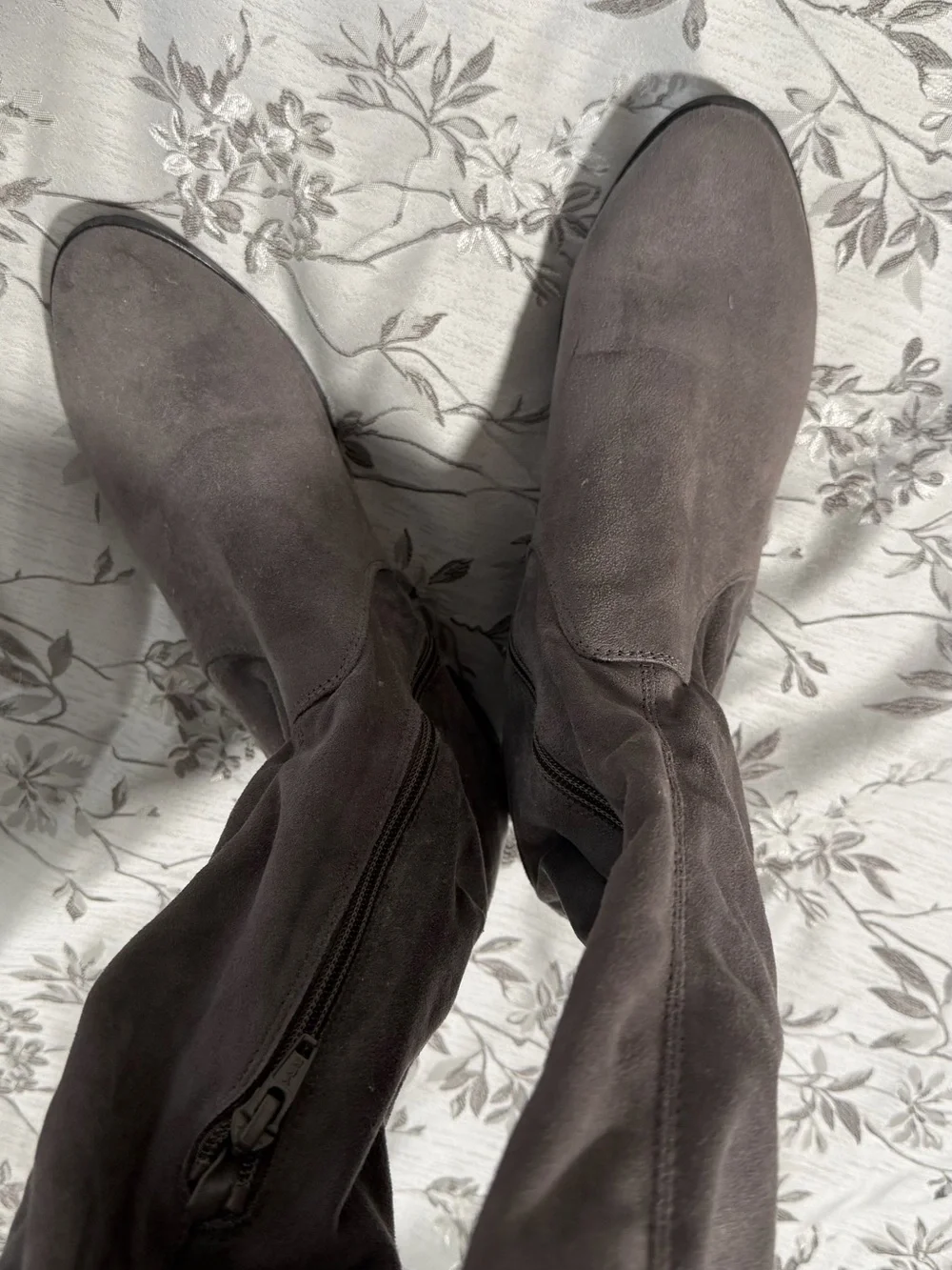 Aldo Over-the-Knee Suede Boots in Gray